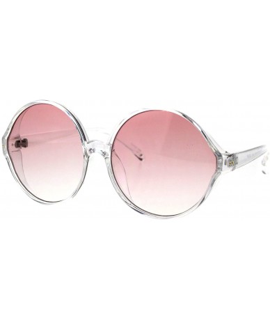 Oversized Oversized Round Sunglasses Womens Circle Frame Designer Style UV 400 - Clear (Pink) - CQ18OUNRUMS $21.71