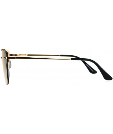 Rectangular Rimless Designer Mens Fashion Luxury Sunglasses - Gold Pink - C9189LY55XW $27.25