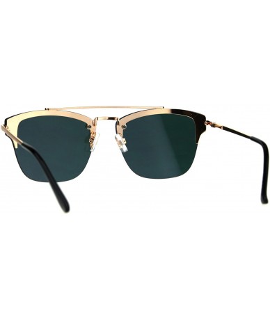 Rectangular Rimless Designer Mens Fashion Luxury Sunglasses - Gold Pink - C9189LY55XW $27.25