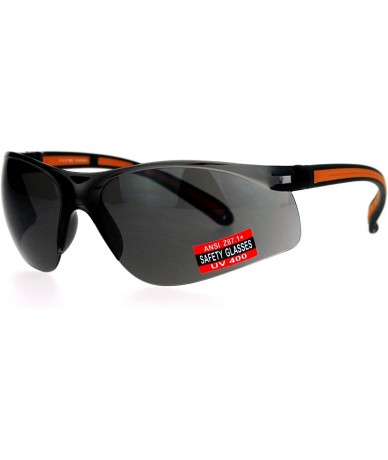 Wrap ANSI Z87.1+ Protection Half Rim Sport Safety Glasses - Orange - CO128UNMGZR $23.50