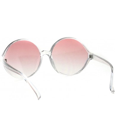 Oversized Oversized Round Sunglasses Womens Circle Frame Designer Style UV 400 - Clear (Pink) - CQ18OUNRUMS $21.71