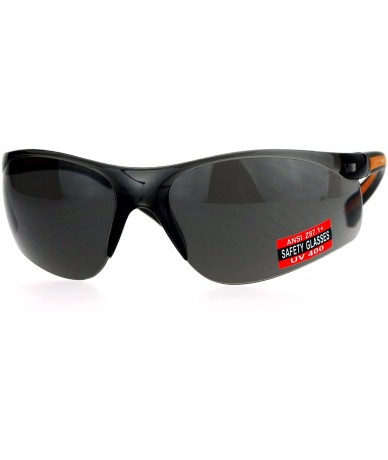 Wrap ANSI Z87.1+ Protection Half Rim Sport Safety Glasses - Orange - CO128UNMGZR $23.50