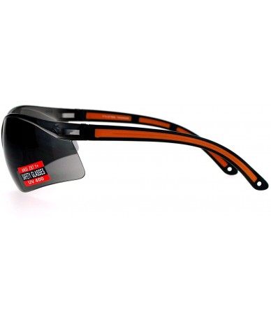 Wrap ANSI Z87.1+ Protection Half Rim Sport Safety Glasses - Orange - CO128UNMGZR $23.50