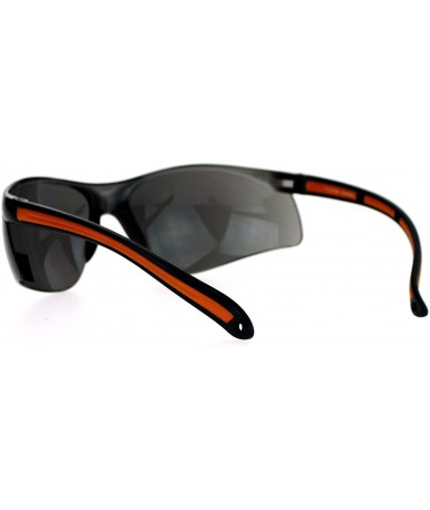 Wrap ANSI Z87.1+ Protection Half Rim Sport Safety Glasses - Orange - CO128UNMGZR $23.50