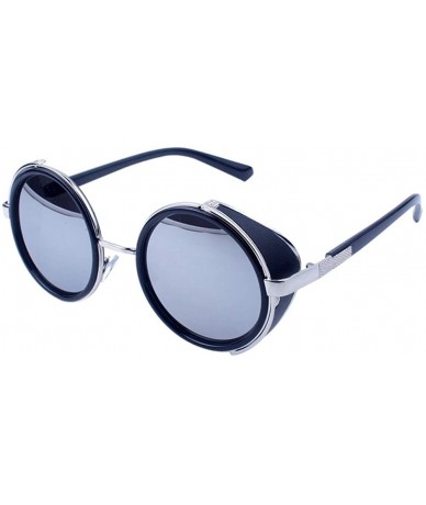 Oval Women Men Vintage Retro Glasses Unisex Fashion Mirror Lens Travel Sunglaasses - J - CO18TS34Z84 $14.74