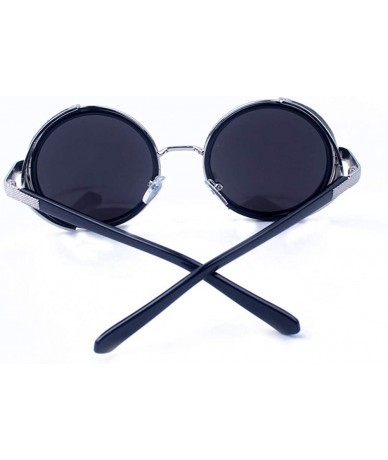 Oval Women Men Vintage Retro Glasses Unisex Fashion Mirror Lens Travel Sunglaasses - J - CO18TS34Z84 $14.74