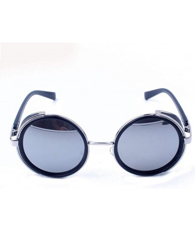 Oval Women Men Vintage Retro Glasses Unisex Fashion Mirror Lens Travel Sunglaasses - J - CO18TS34Z84 $14.74