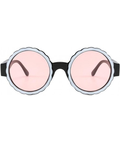 Goggle Women's Fashion Round Frame Sunglasses Integrated Gas Radiation Protection Glasses - Pink - CX18TQY2EC5 $17.60