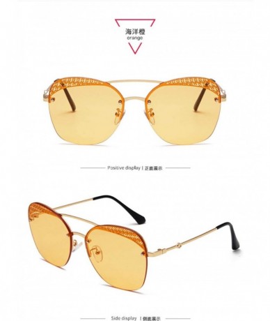 Sport Women's vintage round-frame sunglasses-Ocean Orange - CQ197ZKWXTC $36.10