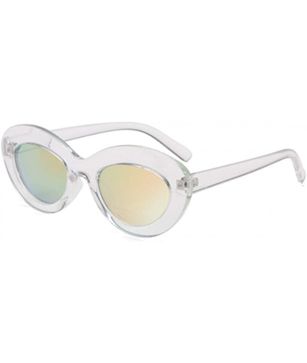 Sport Sunglasses Oval Sunglasses Men and women Fashion Retro Sunglasses - Powder White - CH18LIT8OWE $18.39