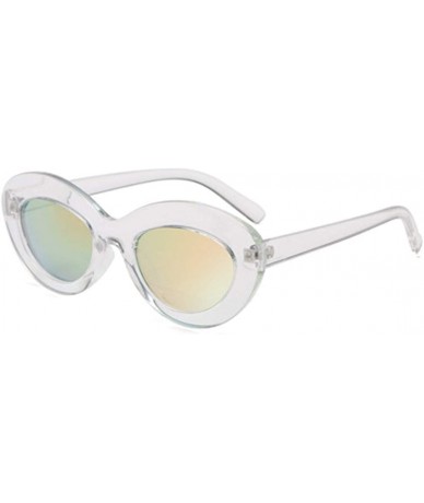 Sport Sunglasses Oval Sunglasses Men and women Fashion Retro Sunglasses - Powder White - CH18LIT8OWE $18.39