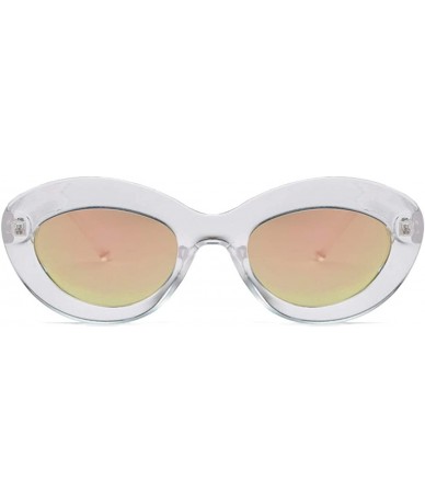 Sport Sunglasses Oval Sunglasses Men and women Fashion Retro Sunglasses - Powder White - CH18LIT8OWE $18.39