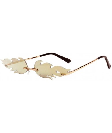 Goggle 2 x Fashion Sunglasses Rimless Sun Glasses Eyewear Gold Red - CY197SEY97Q $23.56