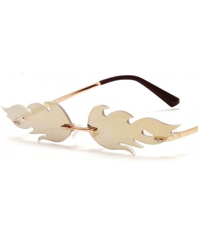 Goggle 2 x Fashion Sunglasses Rimless Sun Glasses Eyewear Gold Red - CY197SEY97Q $23.56