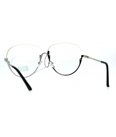 Aviator Clear Lens Glasses Topless Half Rim Aviator Style Fashion Eyeglasses - Silver - CE188EYUMCQ $20.34