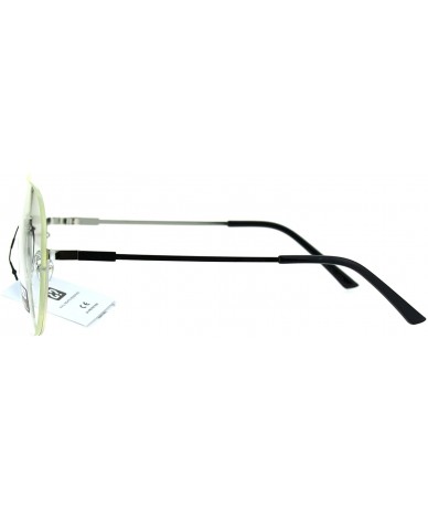 Aviator Clear Lens Glasses Topless Half Rim Aviator Style Fashion Eyeglasses - Silver - CE188EYUMCQ $20.34