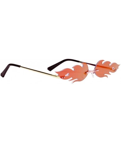 Goggle 2 x Fashion Sunglasses Rimless Sun Glasses Eyewear Gold Red - CY197SEY97Q $23.56