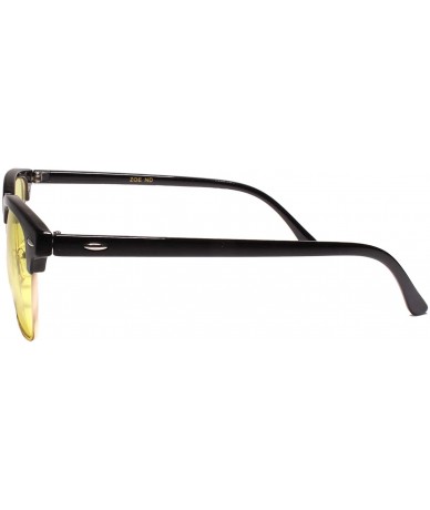 Square Classic Vintage Retro Horn Rimmed Driving Sunglasses Gold Rimmed - Yellow - CY18Z0LEWD5 $23.01