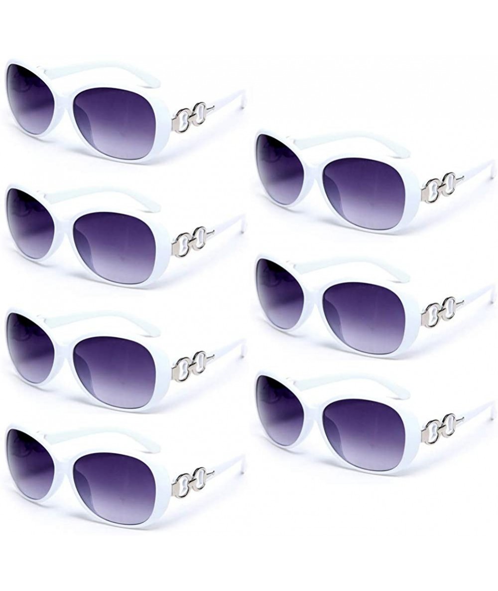 Oversized 7 Packs Vintage Oversized Sunglasses for Women 100% UV Protection Large Eyewear - 7 Pack White - C2196I8A0AD $33.86