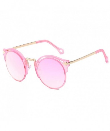 Square 2020 Sunglasses Female Retro Big Frame Arrow Glasses Bright Sunglasses (Pink Frame Pink Lens) - CW190L7KZSC $16.83