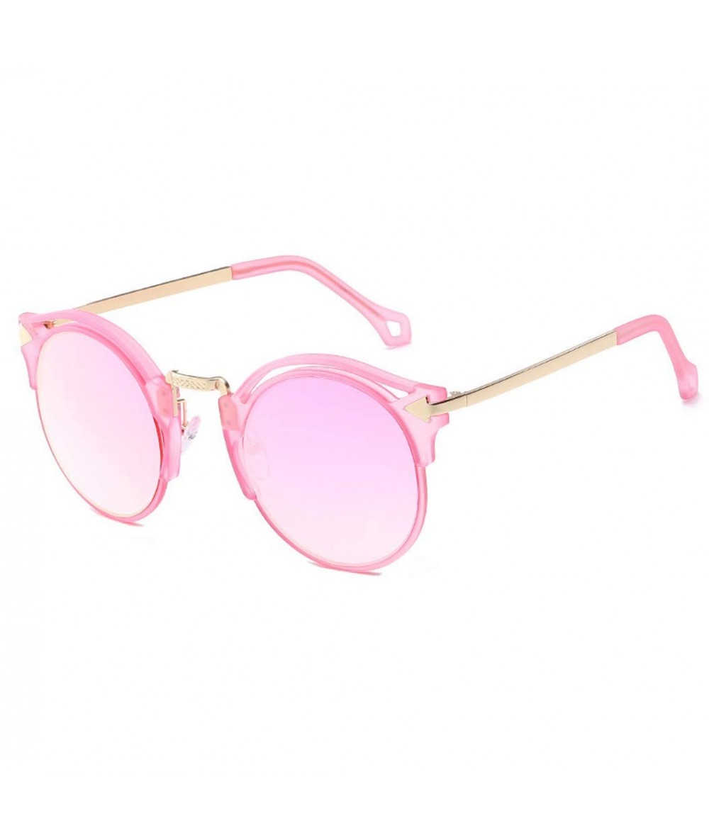 Square 2020 Sunglasses Female Retro Big Frame Arrow Glasses Bright Sunglasses (Pink Frame Pink Lens) - CW190L7KZSC $16.83