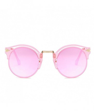 Square 2020 Sunglasses Female Retro Big Frame Arrow Glasses Bright Sunglasses (Pink Frame Pink Lens) - CW190L7KZSC $16.83