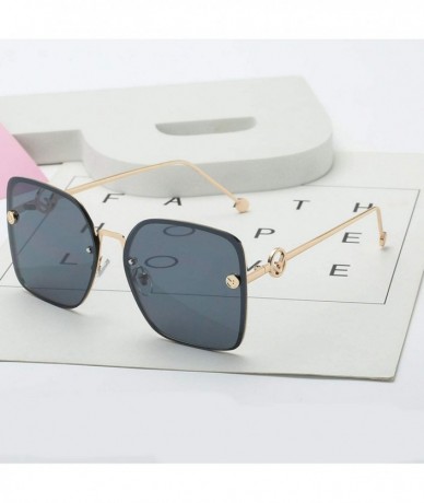 Rimless 2019 Elegant Lady Square Sunglasses Women Vintage Rimless Gradient Sun Glasses For Female UV400 - Gray - CA18W7GA932 ...