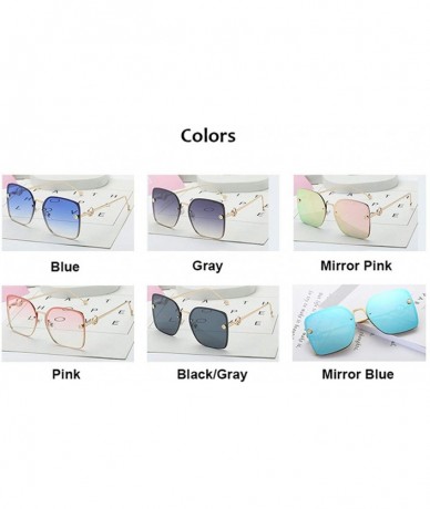 Rimless 2019 Elegant Lady Square Sunglasses Women Vintage Rimless Gradient Sun Glasses For Female UV400 - Gray - CA18W7GA932 ...