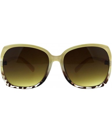 Butterfly Womens Fancy Stylish Rectangular Exposed Side Butterfly Sunglasses - Beige Tortoise Brown - C318GLYHUY3 $19.24