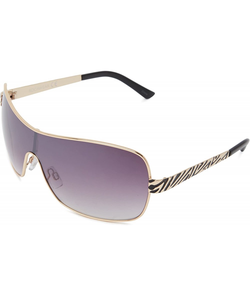 Oversized R459 Shield Sunglasses - Gold & Black - 70 mm - CI11C4S3V1N $62.99