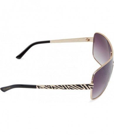 Oversized R459 Shield Sunglasses - Gold & Black - 70 mm - CI11C4S3V1N $62.99