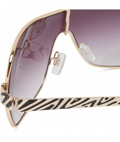 Oversized R459 Shield Sunglasses - Gold & Black - 70 mm - CI11C4S3V1N $62.99