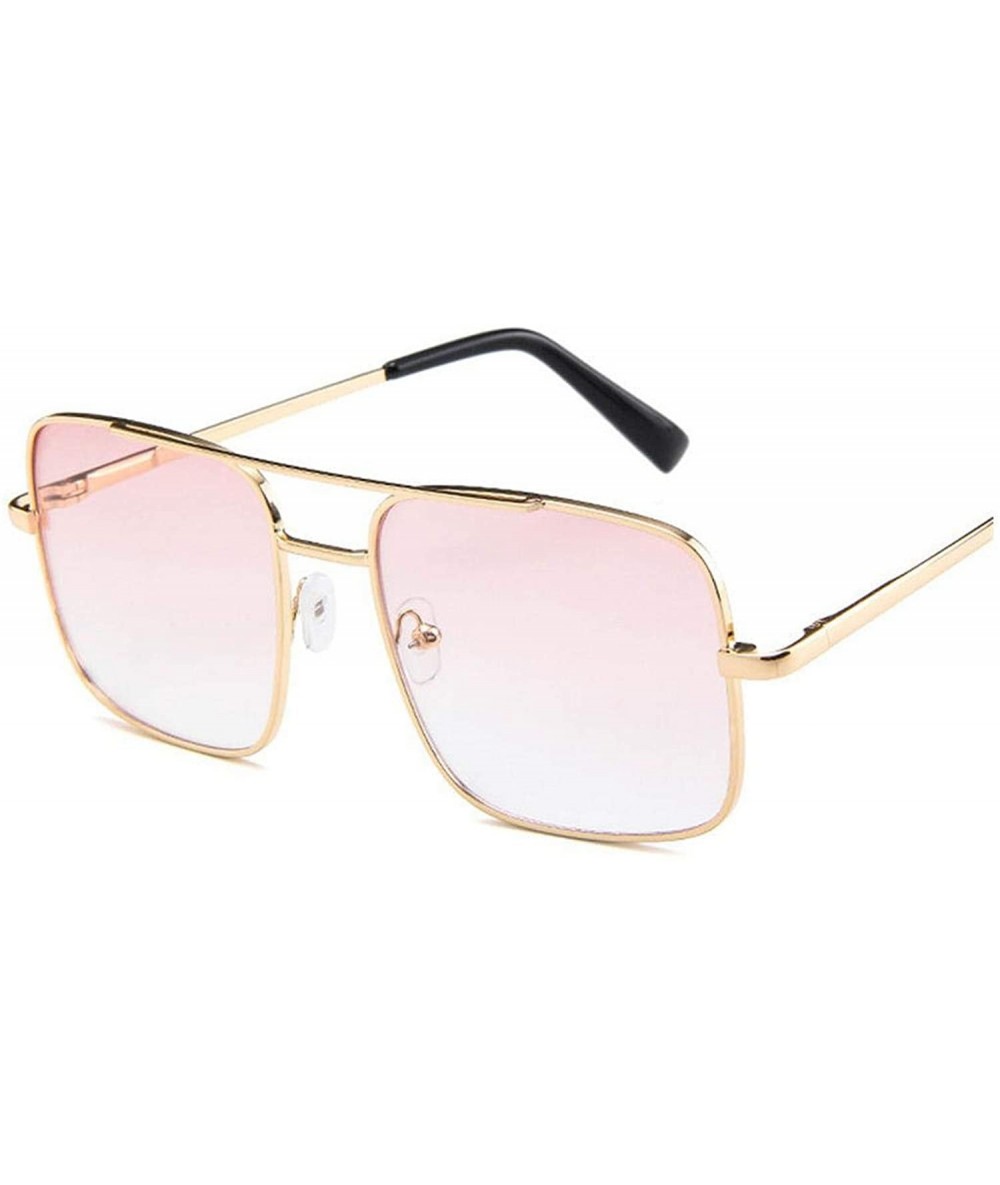 Square Square Sunglasses Men Oversize Driving Cool Sun Glasses Retro Vintage Gafas Oversized Shades Eyewear - Pink Clear - CI...