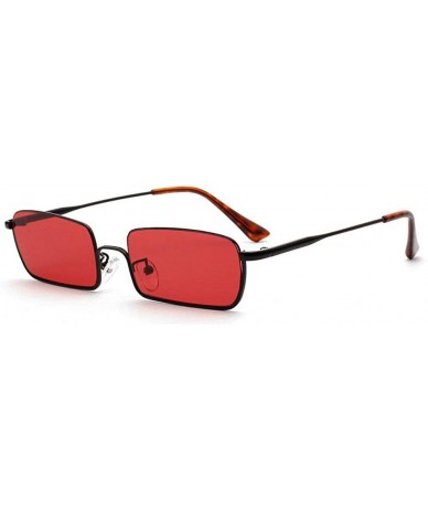 Square 2019 new fashion trend square metal retro unisex luxury brand designer sunglasses UV400 - Red - C718R546KOA $21.89