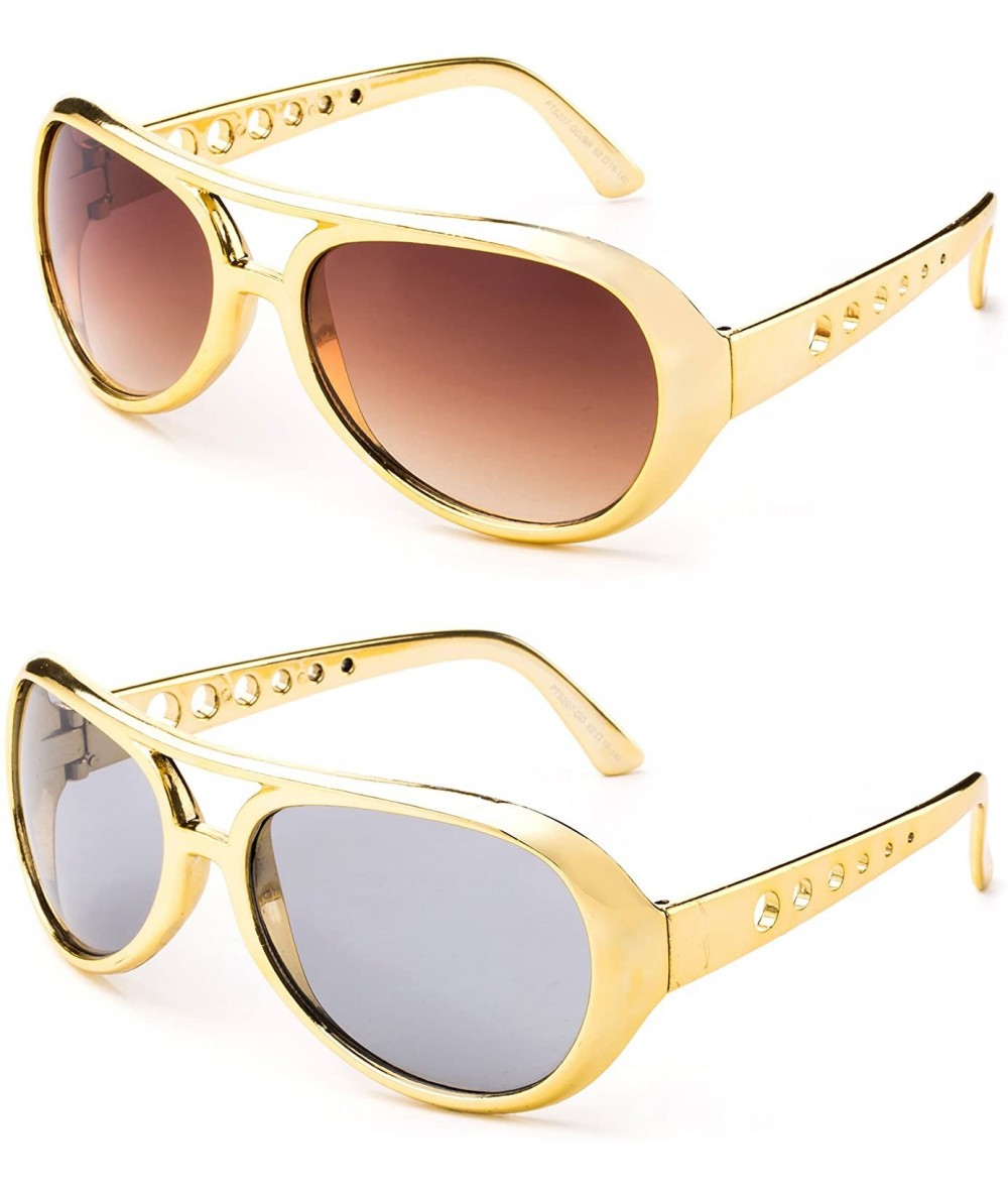 Aviator Rockstar Sunglasses Costume Shiny Chrome Party Sunglasses 60's Rock Star Classic Aviator Sunglasses - C518E7X4E8D $22.63