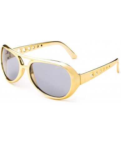 Aviator Rockstar Sunglasses Costume Shiny Chrome Party Sunglasses 60's Rock Star Classic Aviator Sunglasses - C518E7X4E8D $22.63