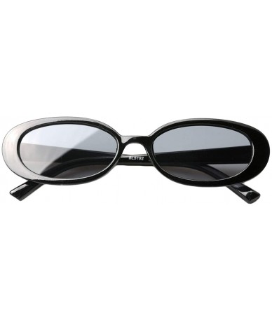 Goggle Mini Vintage Retro Extra Narrow Oval Round Skinny Cat Eye Sun Glasses Clout Goggles - White - CV18SL2Q7E2 $18.16