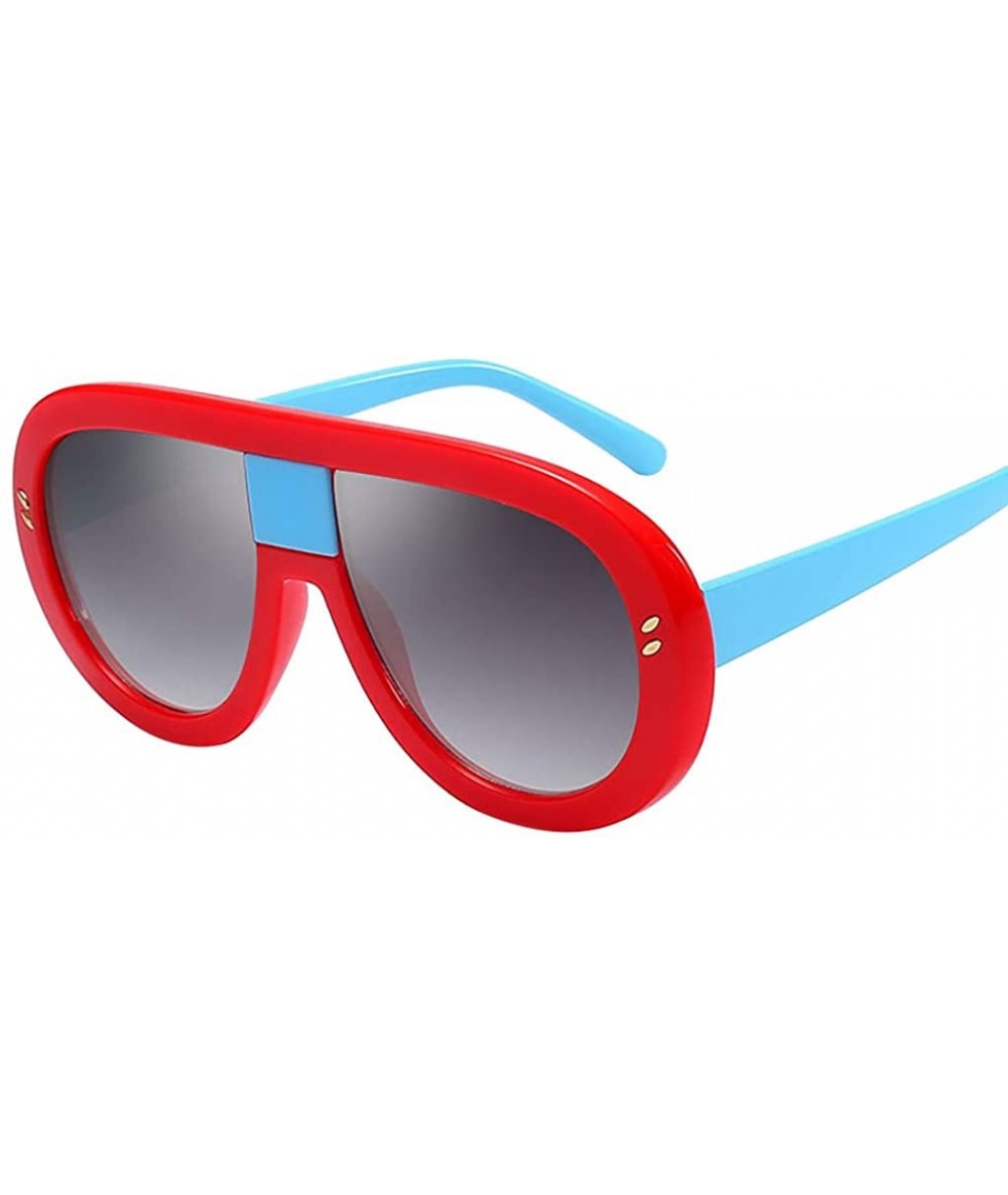 Oval Sunglasses Sport Eye Glasses Biking Eyewear Driver Eyeglasses - Red - CO18QLKY2XH $19.76