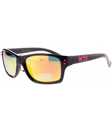 Rectangular WTF! Unisex Sunglasses Classic Rectangular Reflective Lens - Pink - C511P5E1MT1 $17.75