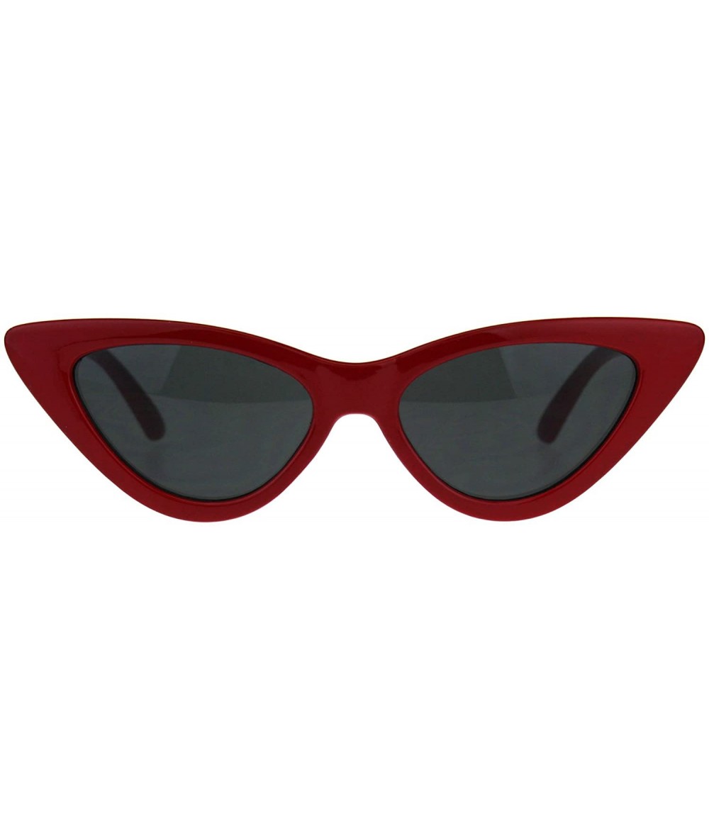 Cat Eye Womens Classic Narrow Cat Eye Gothic Plastic Sunglasses - Red Black - CD189W3883G $19.35