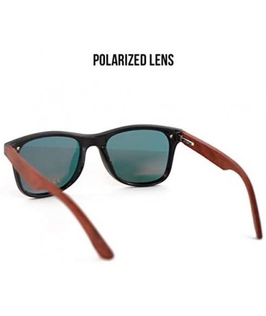 Wayfarer Wooden Frameless Reflective Polarized Sunglasses - Rimless Sunglasses For Men & Women - Ebony Wood - CB18K2ZDGQD $61.85