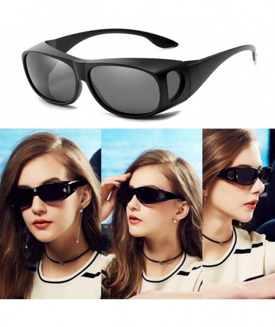 Oversized Wear Over Glasses Sunglasses - Polarized - Fit Over Prescription Glasses UV Protection Sunglasses - CL18HHR6AHE $21.08