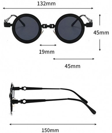 Round 2020 Men's Punk Retro Round Super Small Frame Luxury Fashion Ladies Hip Hop Sunglasses UV400 - Tea - CK193EXT5QC $24.22