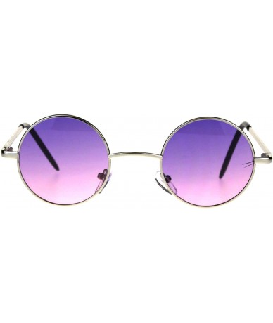 Round Extra Small Snug Color Gradient Retro Vintage Round Circle Lens Sunglasses - Purple Pink - C4188QNDN0E $17.37