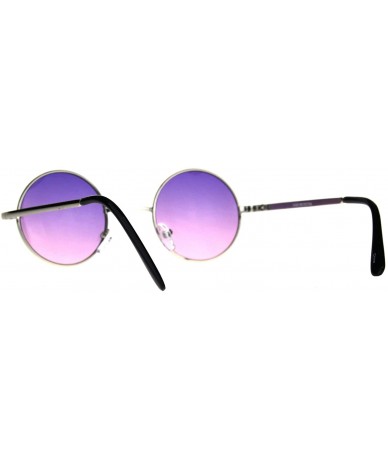 Round Extra Small Snug Color Gradient Retro Vintage Round Circle Lens Sunglasses - Purple Pink - C4188QNDN0E $17.37