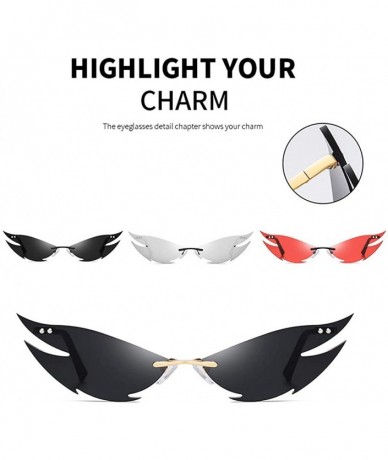 Cat Eye Sunglasses - Fashion Irregular Man Women Cat Eye Sunglasses Glasses Shades Vintage Retro - Black - C6198CSKD3E $18.29