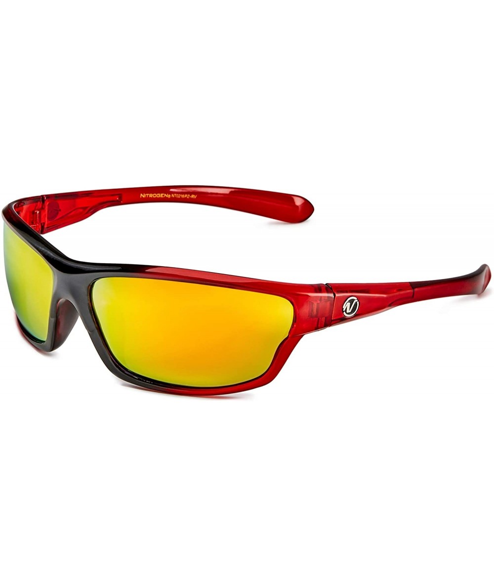 Goggle Polarized Wrap Around Sport Sunglasses - Crystal Red - Revo Orange - CD196QZDZ7K $24.67