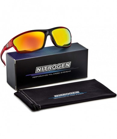 Goggle Polarized Wrap Around Sport Sunglasses - Crystal Red - Revo Orange - CD196QZDZ7K $24.67