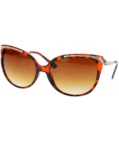 Cat Eye Womens Retile Texture Arm Oversize Cat Eye Sunglasses - Tortoise - CK11ZKXLH3X $19.13