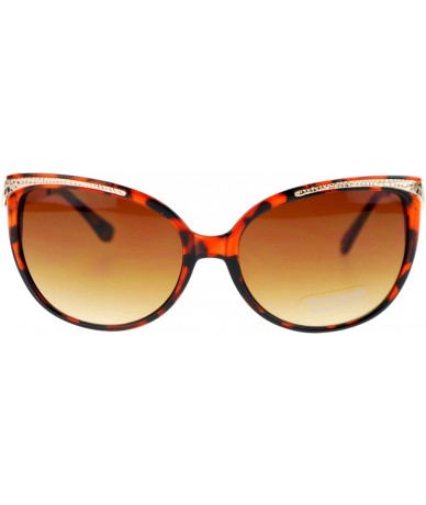 Cat Eye Womens Retile Texture Arm Oversize Cat Eye Sunglasses - Tortoise - CK11ZKXLH3X $19.13